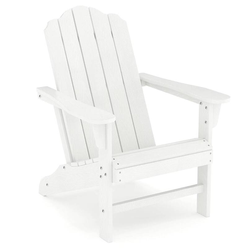 HDPE Adirondack Patio Chairs for Garden, Deck, Backyard, Poolside - White