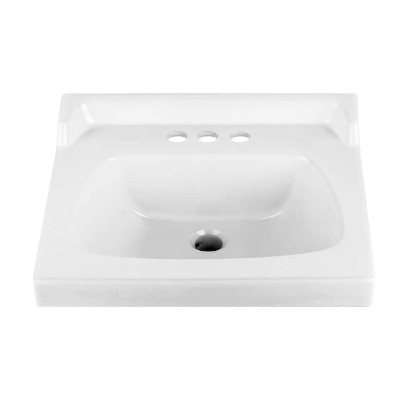 Fine Fixtures Ceramic Vanity Sink Top with Raised Back