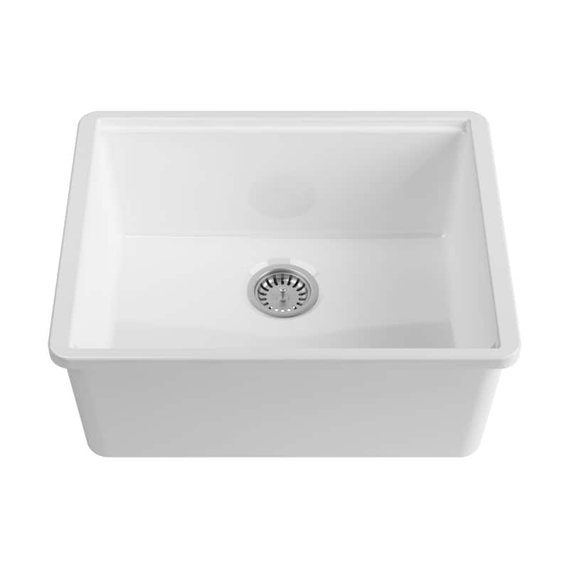 Sinksation Fireclay 24" L x 18" W Undermount Kitchen Sink - 24
