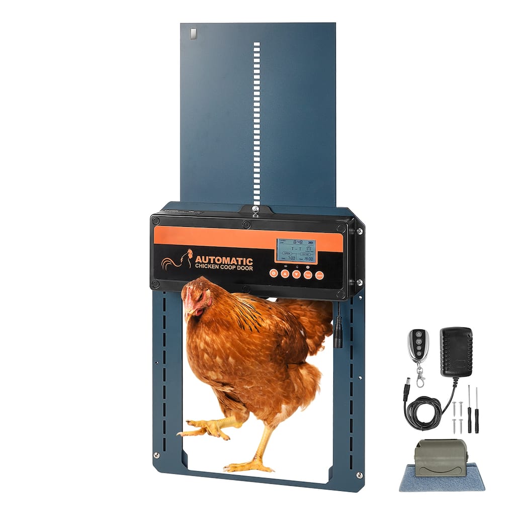 Automatic Chicken Coop Door with Timer & Light Sensor Aluminum Chicken Coops Door - 27A/12V battery