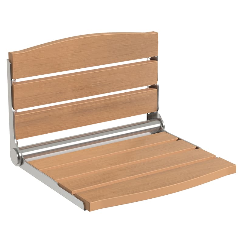 Moasis Plastic Wood Wall Mounted Folding Shower Seat - Brown