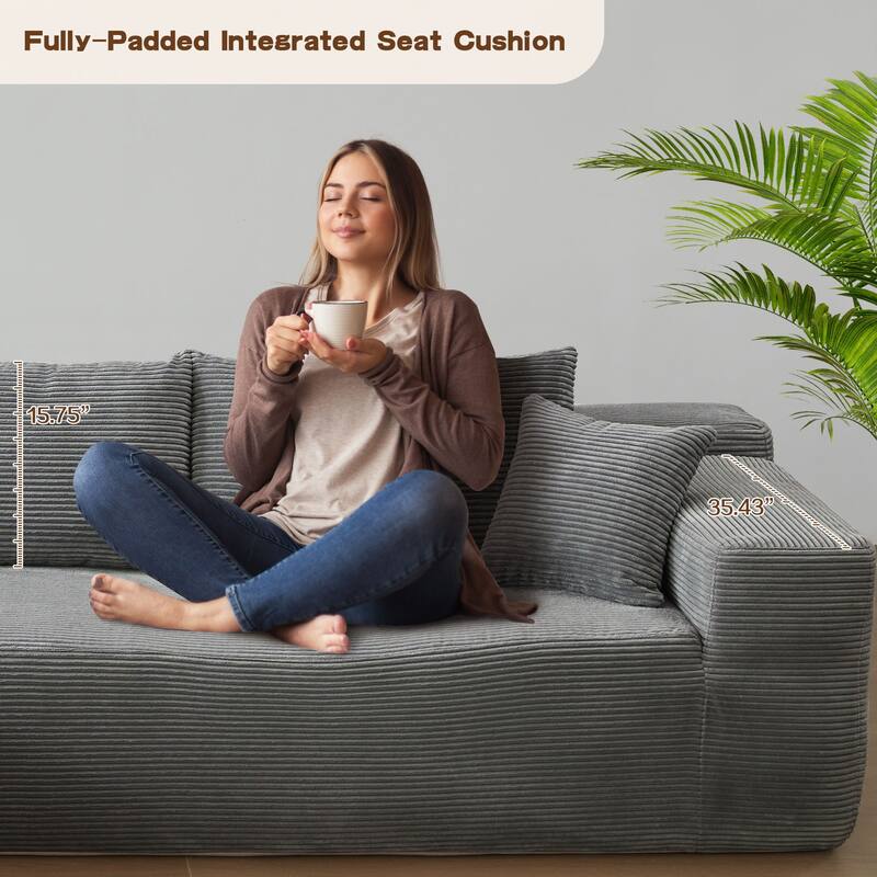 OVIOS Pit Stripes No Assembly Required Chaise Sofa