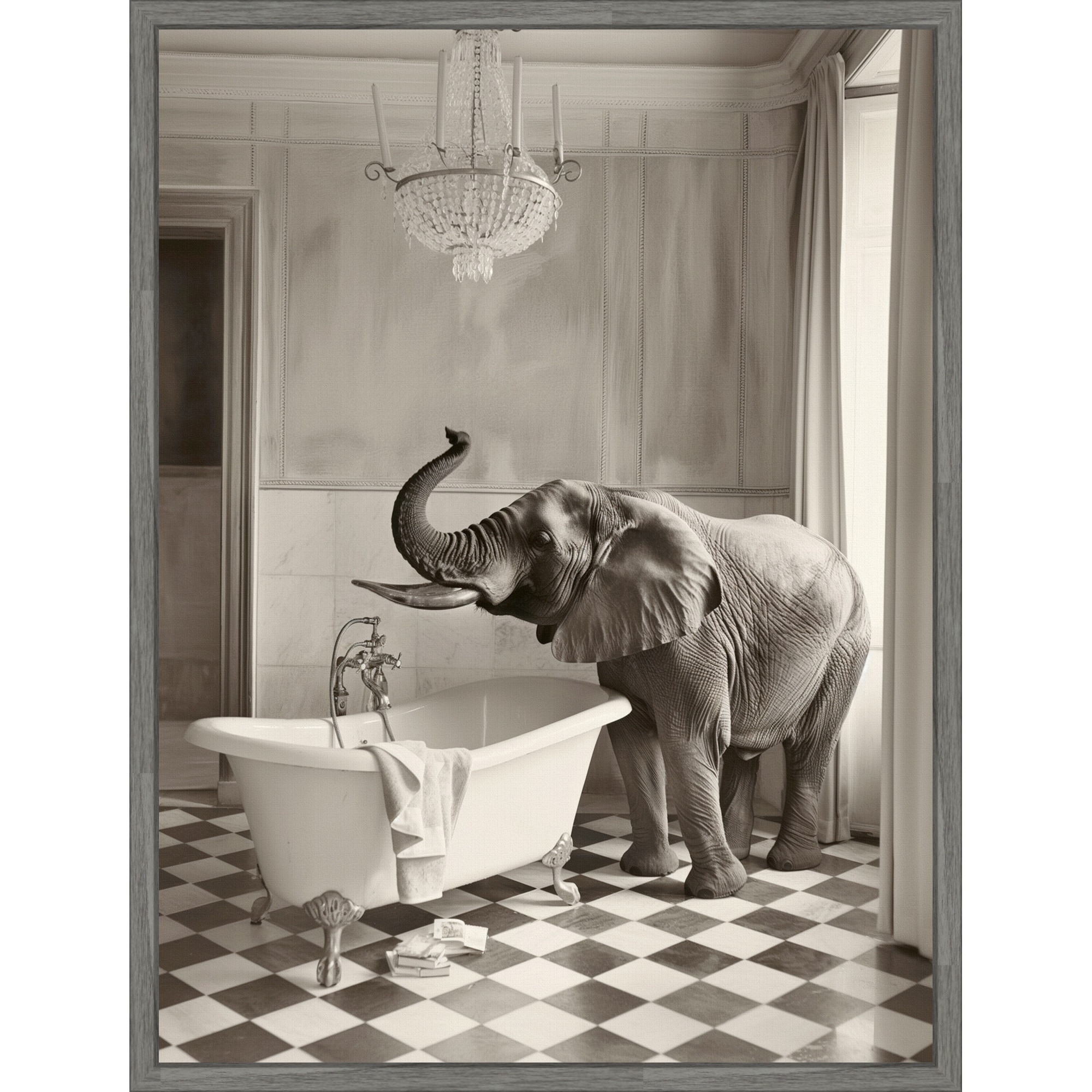 Luxury Lady Elephant by Niky Rahner Framed Canvas Wall Art