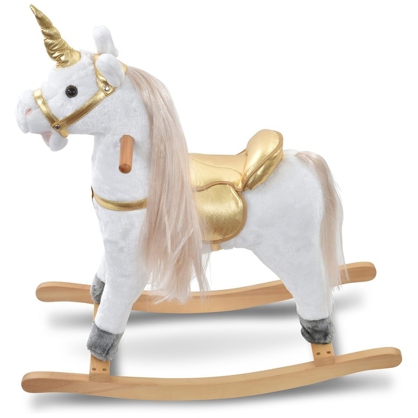 white unicorn rocking horse