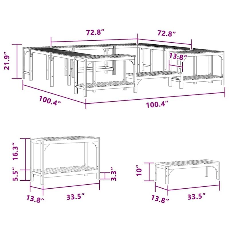 vidaXL Hot Tub Surround Brown 90.6/98.4" x 90.6/98.4"