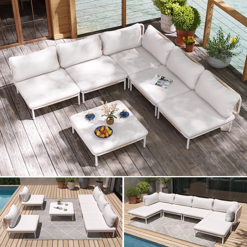 VredHom Outdoor Sectional Sofa Patio Furniture Sets