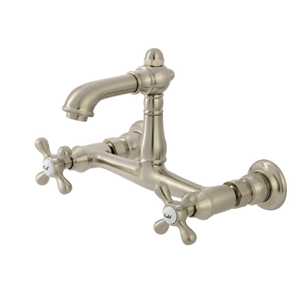 Kingston Brass English Country Two-Handle 2-Hole Wall Mount Bathroom Faucet