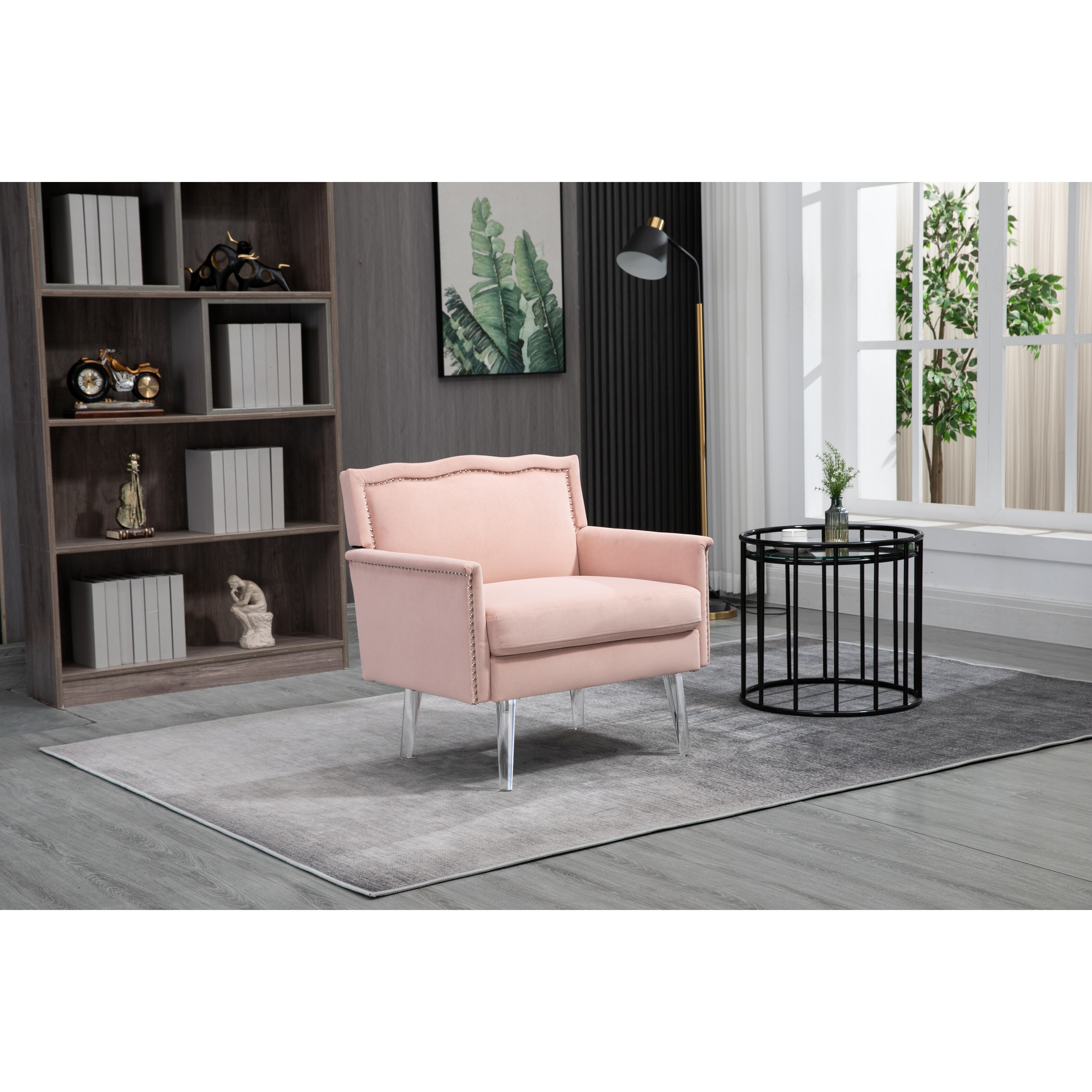 Velvet chair 2025 with acrylic legs
