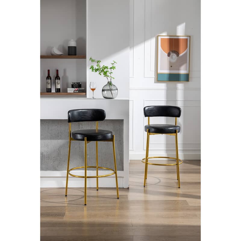 Counter Height Bar Stools Set of 2 Modern Armless Chairs