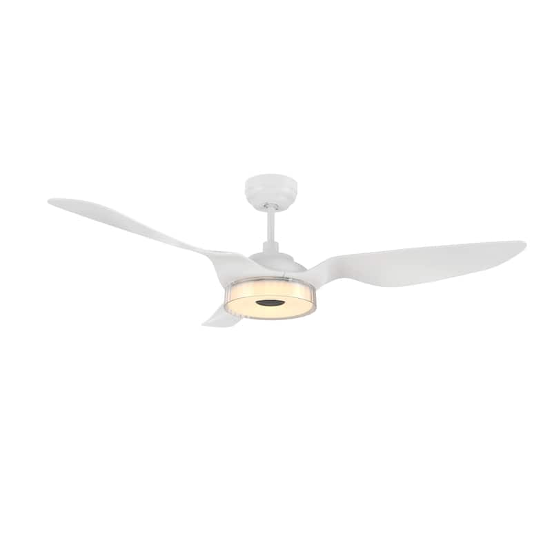 CARRO Felix 56" ABS 3-Blade Indoor Black Smart Ceiling Fan with Light and Remote