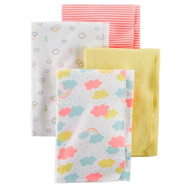 Carter s Baby Girls 4 Pack Babysoft Receiving Blankets Rainbows One Size