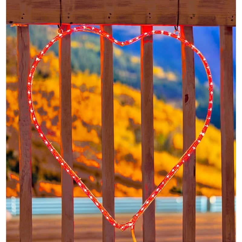 Novelty Lights LED Red Valentine's Day Heart Rope Light Motif Sculpture