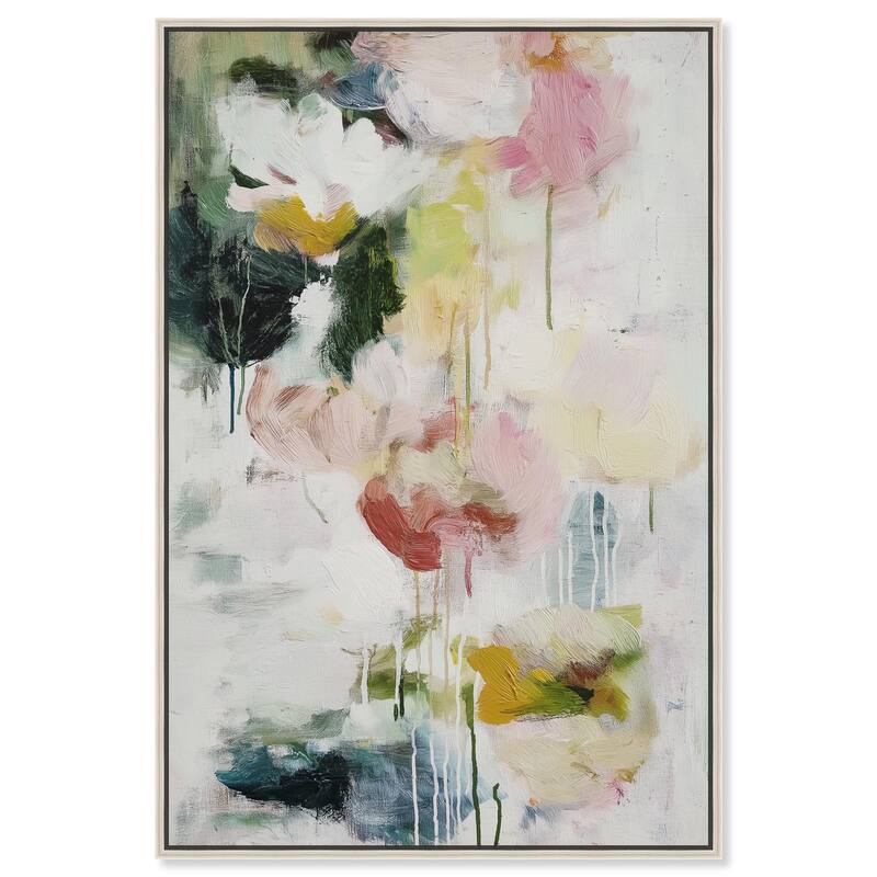 Dripping Colors III Canvas by Art Remedy - Silver - 24" x 36"