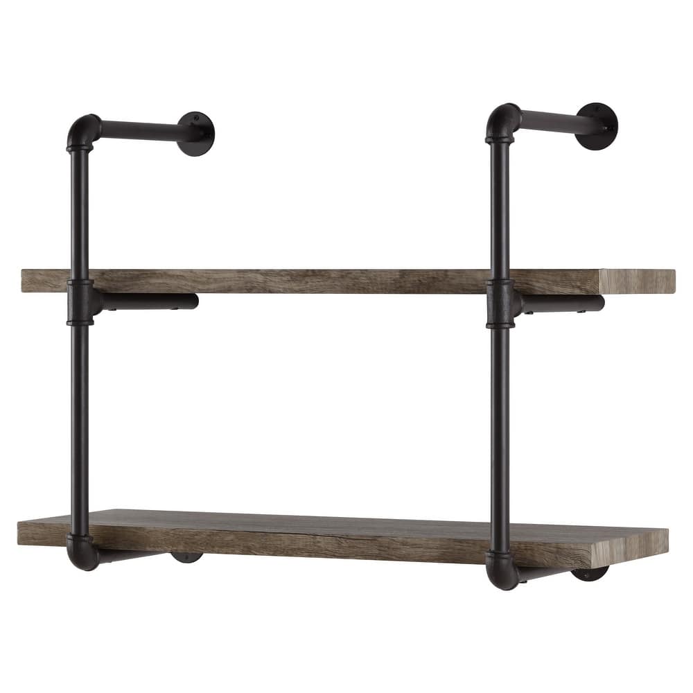 Danya B. 2-tier Industrial Pipe Wall Shelf