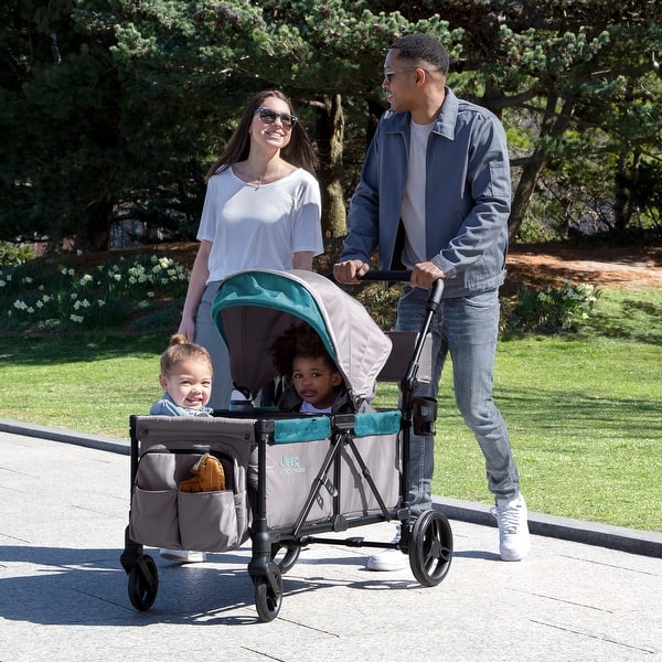 slide 2 of 5, Jeep Sport All-Terrain Stroller Wagon by Delta Children Blue