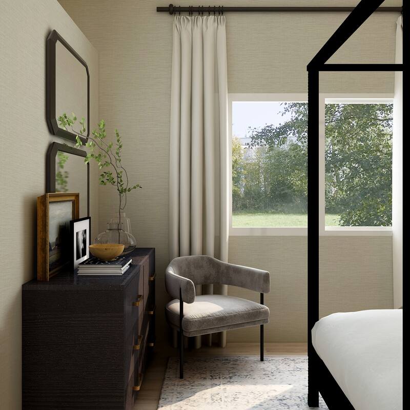 A-Street Prints Lela Silver Faux Linen Wallpaper