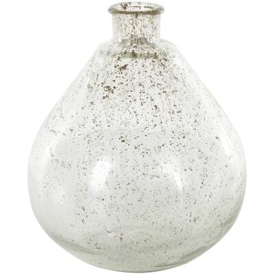 Glass Speckled Vase with Brown Accents - Clear - Roche River Decor