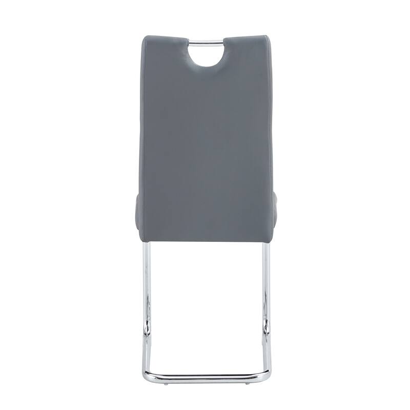 Modern Dining Chairs Set of 4, Side Dining Room/Kitchen Chairs, Faux Leather Upholstered Seat and Metal Legs Side Chairs