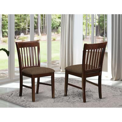 East West Furniture Norfolk Mahogany Slatted Back Country Dining Chairs - Set of 2 (Seat's Type Options)