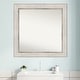 preview thumbnail 14 of 28, Non-Beveled Wood Bathroom Wall Mirror - Trellis Silver Frame - Trellis Silver