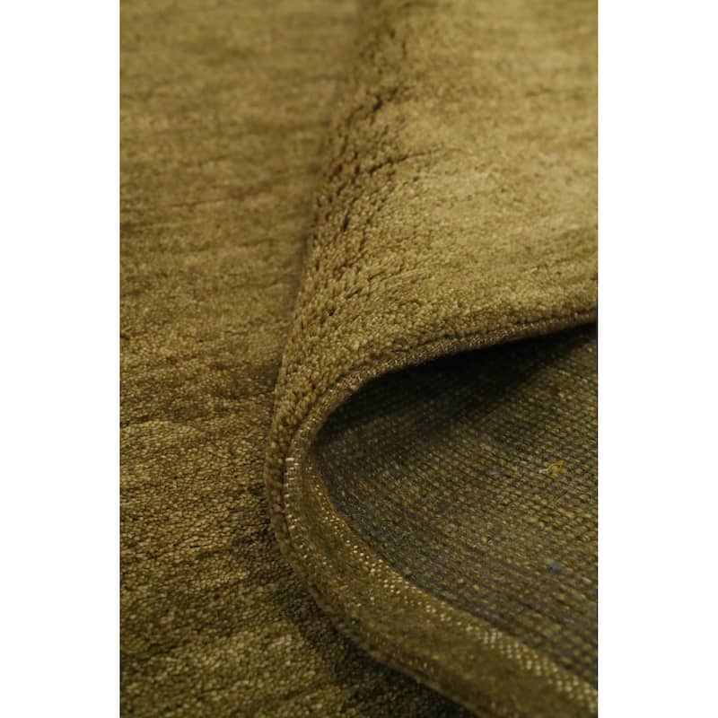 Hand Knotted Oriental 100% Wool Carpet Modern Solid Green Gabbeh Area Rug - 6' 0'' X 4' 0''