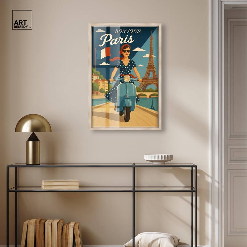 Scooter French Travel Shadowbox by Art Remedy