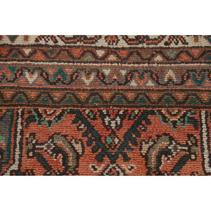 Hand Knotted Oriental 100% Wool Carpet Traditional Medallion Red Hamedan Area Rug - 9' 0'' X 5' 8''