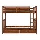 preview thumbnail 17 of 51, Twin Over Twin Bunk Bed Convertible 2 Platform Beds, Wooden Panel Bed with Ladder, Guardrail and 2 Drawers
