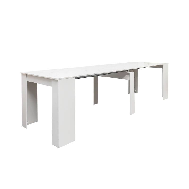 Foldable Dining Table for 6-12 People, Extends to 118 inchConsole Table Space Saving Dinette