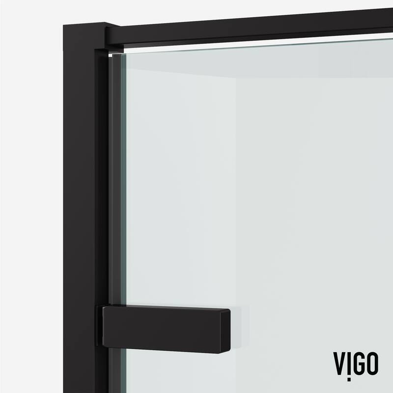 VIGO Meridian 34"D x 34"W x 73"H Framed Hinged Shower Enclosure in Matte Black