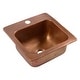 preview thumbnail 2 of 9, Angelico Copper 15" Single Bowl Drop-In Kitchen Sink with 1 Hole