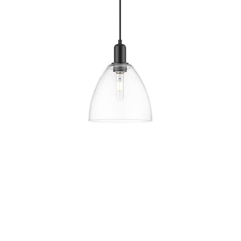 Innovations Lighting 716-1P-13-9 Bristol Pendant Bristol 9" Wide Mini - Matte Black / Clear