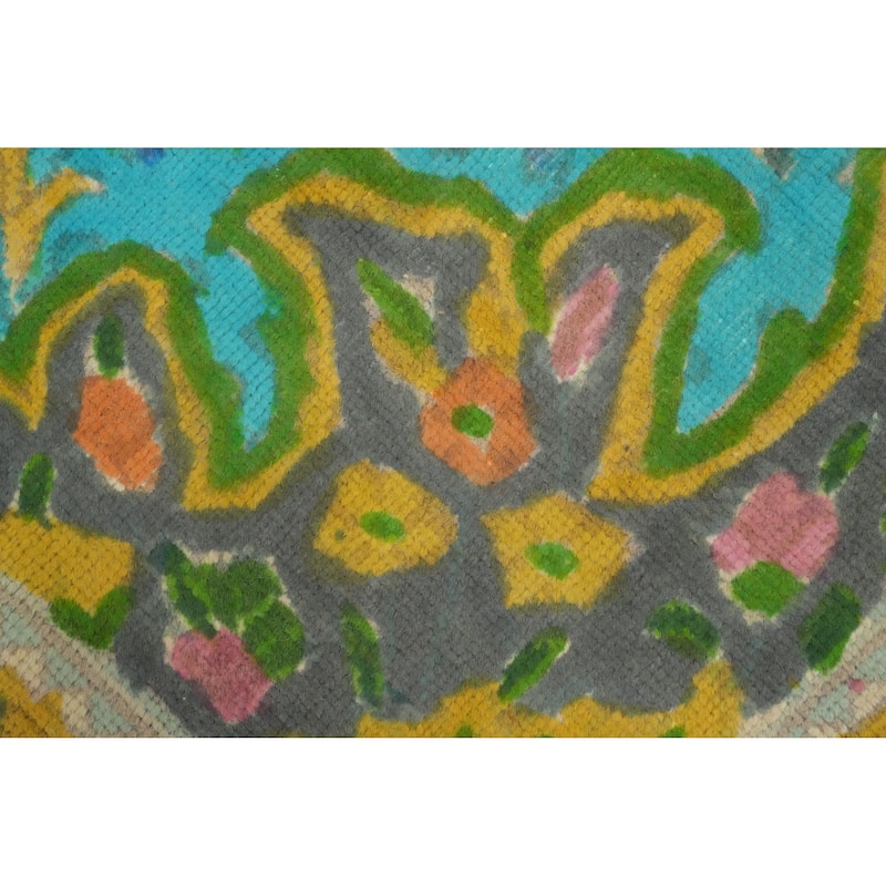 Hand Knotted Oriental 100% Wool Carpet Traditional Floral Yellow & Gold Tabriz Area Rug - 11' 0'' X 8' 2''