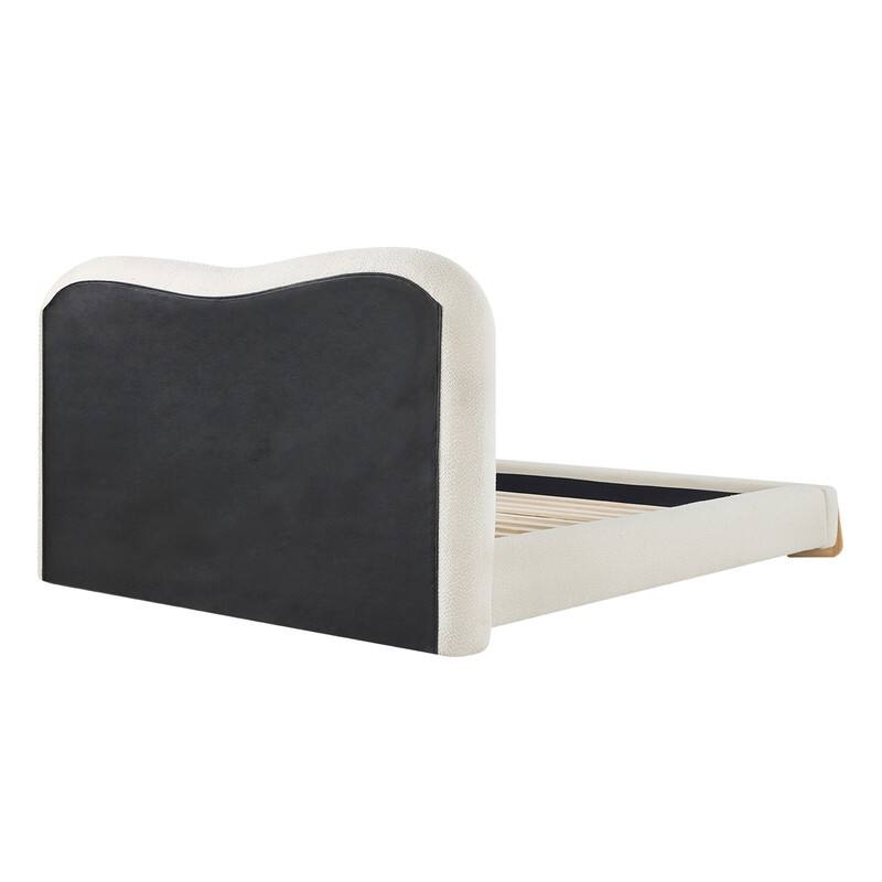 Spruce & Spring Modern Upholstered Platform Bed with Arch Headboard, Solid Wood Frame