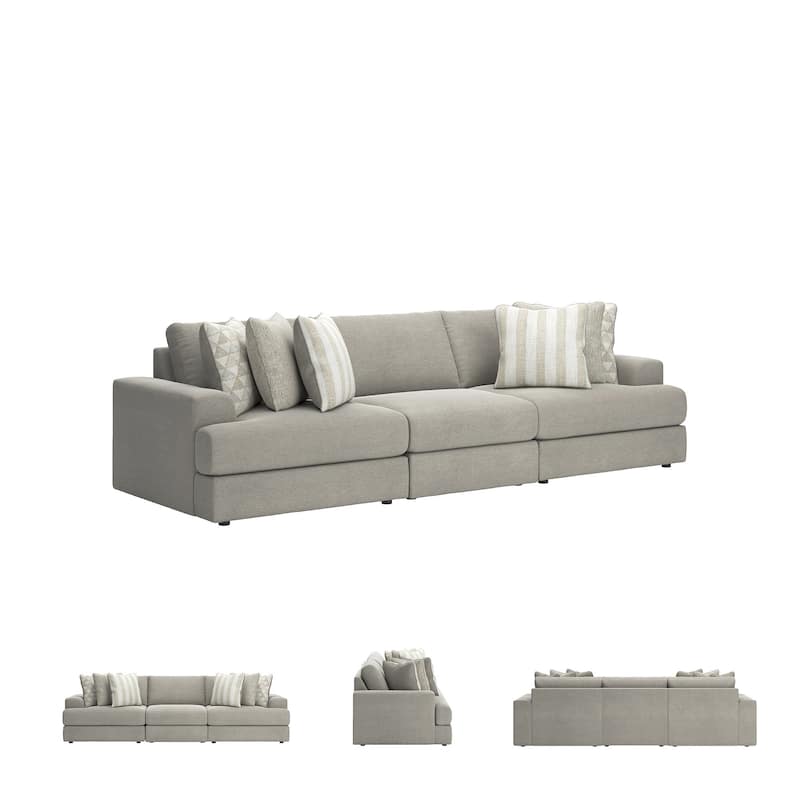 Signature Design by Ashley Avaliyah Gray 3-Piece Sectional Sofa - 128" W x 44" D x 37" H