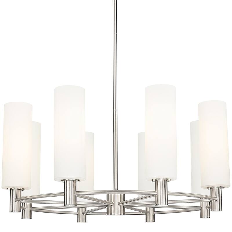 Innovations Lighting 434-8CR-15-32 Crown Point Chandelier Crown Point - Satin Nickel / White