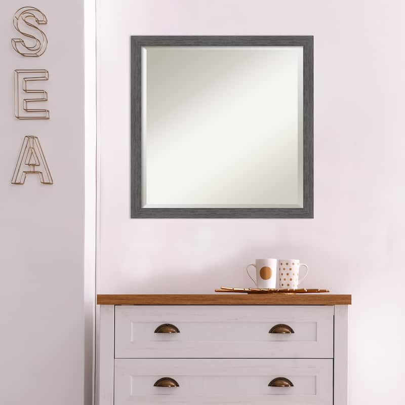 Beveled Bathroom Wall Mirror - Pinstripe Frame