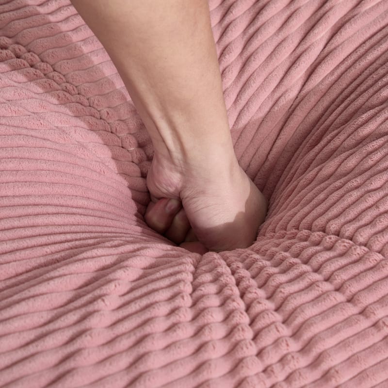 102.95" L-Shaped Corduroy Sectional Sofa with Movable Ottoman