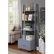 preview thumbnail 12 of 17, Copper Grove Aubrieta Ladder Bookcase with File Drawer Grey