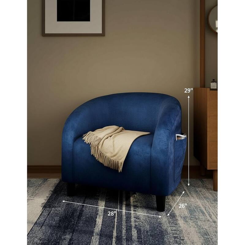 Boucle Fabric Barrel Chairs, with Soft Cushion