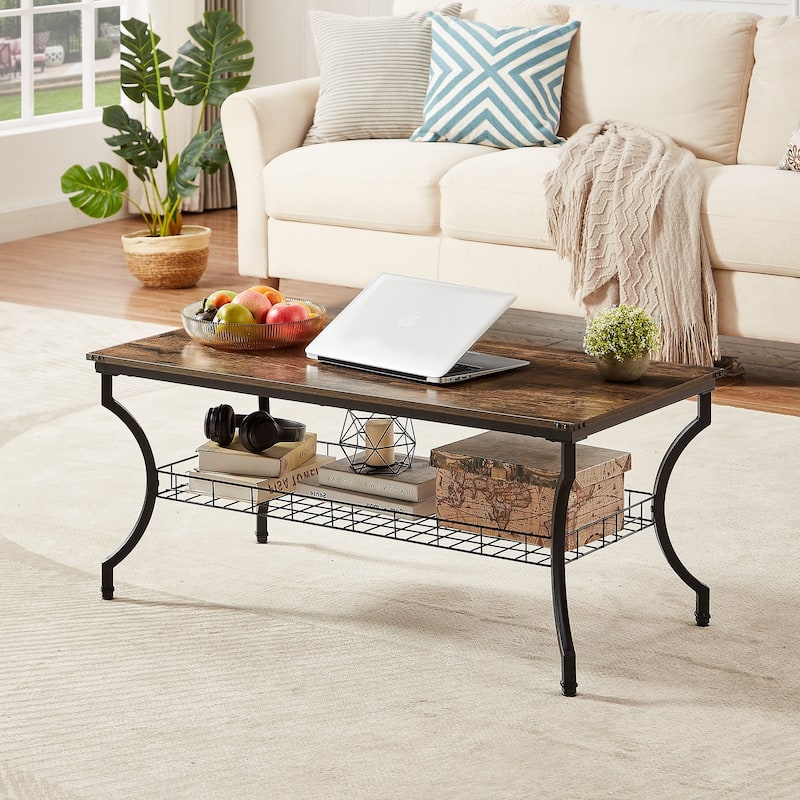 3-Piece Occasional Coffee Table Set, Vintage Living Room Set with 2 End Table