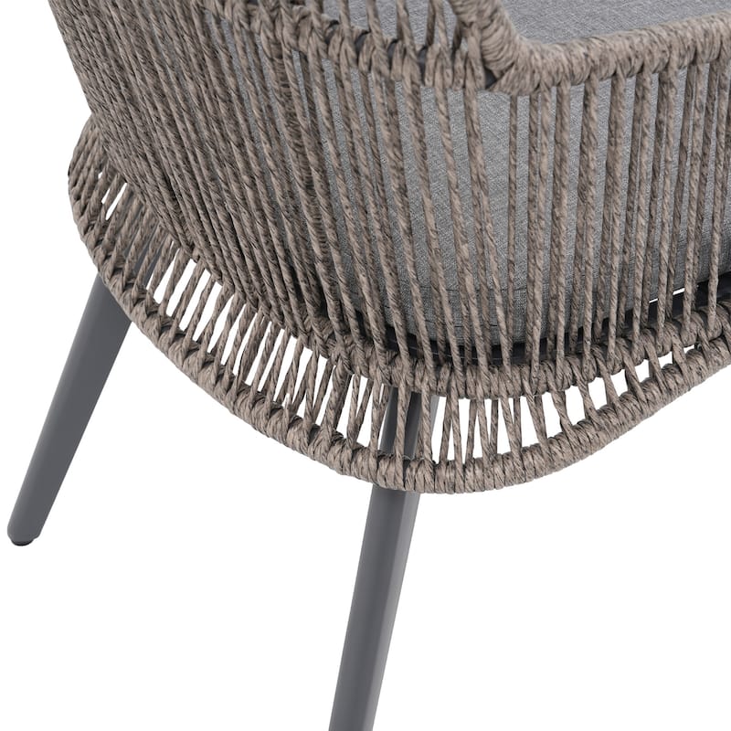 Outdoor Patio Dining Sets with PE Wicker Chairs and Extendable Aluminum Dining Table for 8 Persons