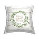 preview thumbnail 1 of 1, Stupell Industries Sweet Home Greeting Eucalyptus Wreath Rustic Plank Pattern Decorative Printed Throw Pillow by Jennifer Pugh