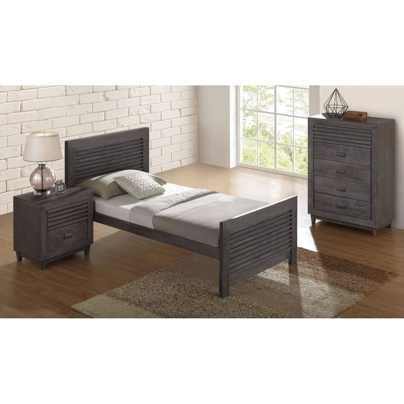 31.5" Transitional Style Slat Design Chest with Mortise and Tenon Joinery