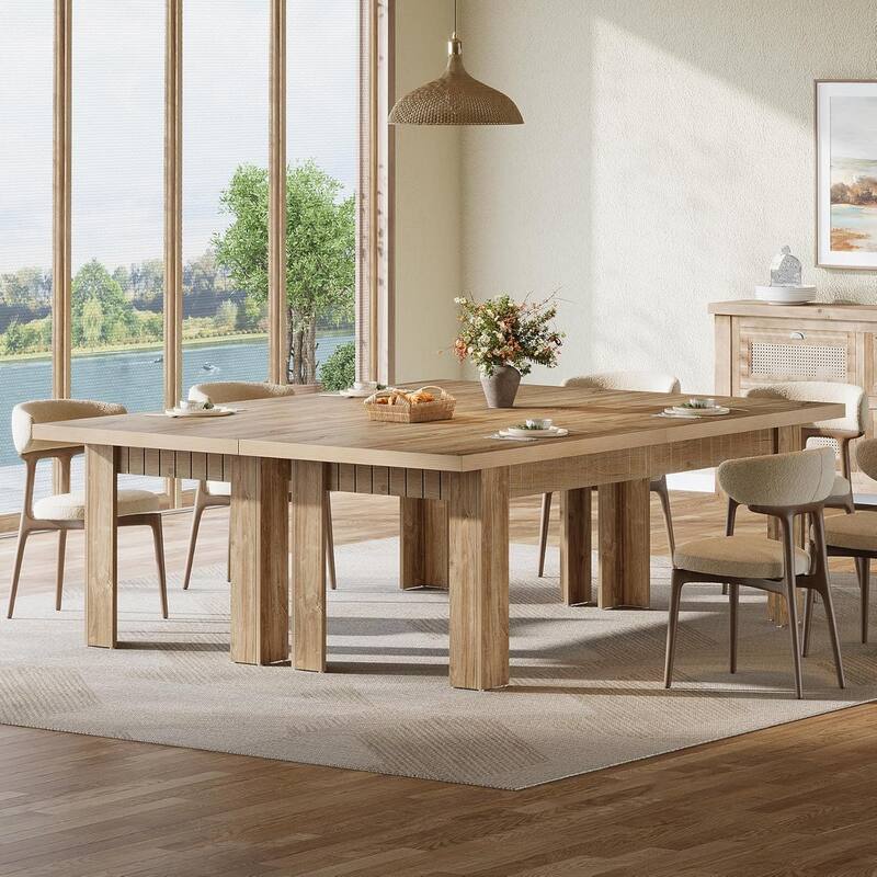 79" Dining Table for 6-8 People, Farmhouse Extra Long Kitchen Table
