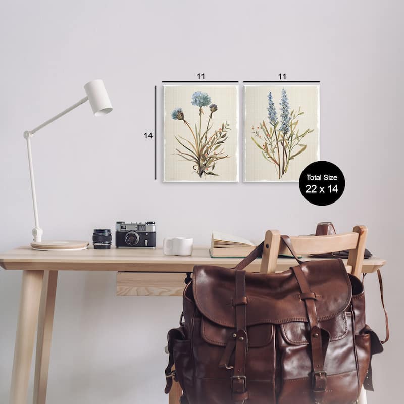 Stupell Natural Budding Blooms Wall Plaque Art Design By Carol Robinson (Set of 2)
