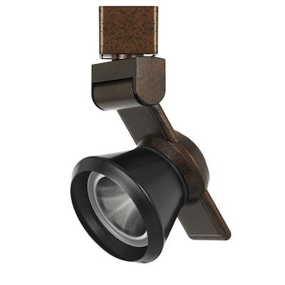 12W Integrated LED Metal Track Fixture with Cone Head, Bronze and Black