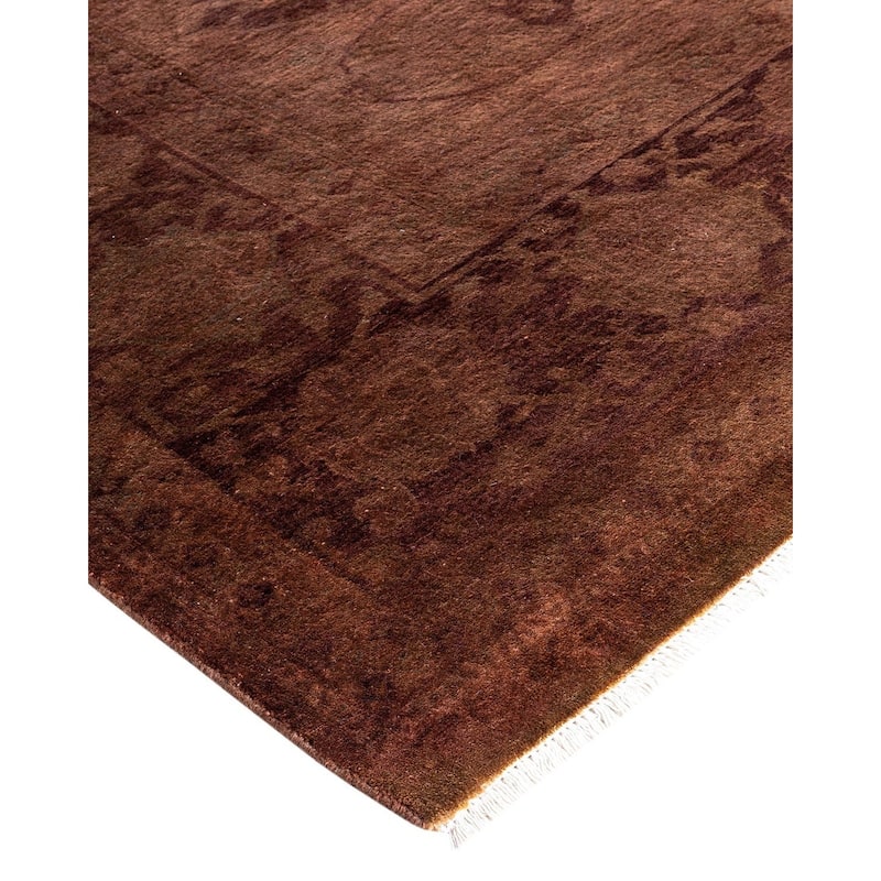 Overdyed, One-of-a-Kind Hand-Knotted Area Rug - Brown - 6' 1" x 9' 2"