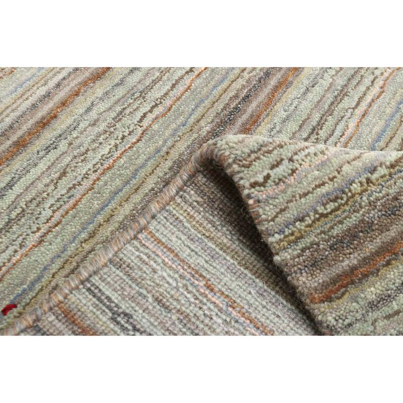 ECARPETGALLERY Hand Loomed Kashkuli Gabbeh Light Green Wool Rug - 4'0 x 5'9