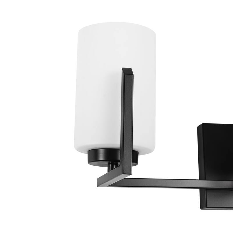 Mid-Century 3-Light Cylinder Opal Glass Wall Sconce Vanity Light